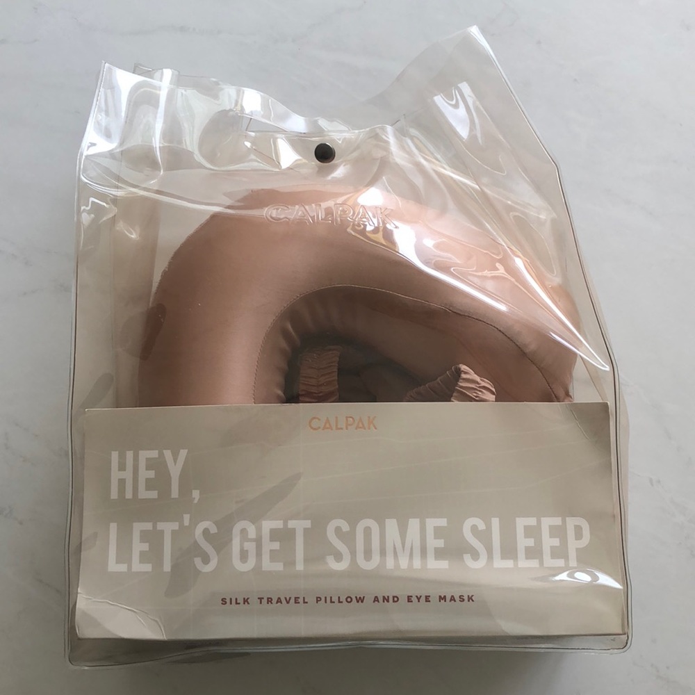 Calpak silk neck pillow and eye mask